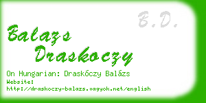 balazs draskoczy business card