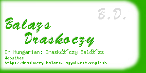 balazs draskoczy business card